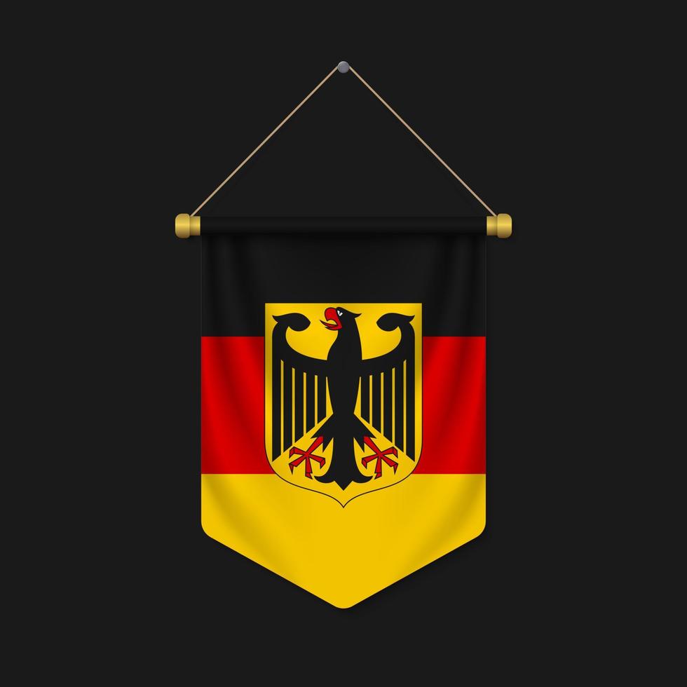 3d realistic pennant with flag vector