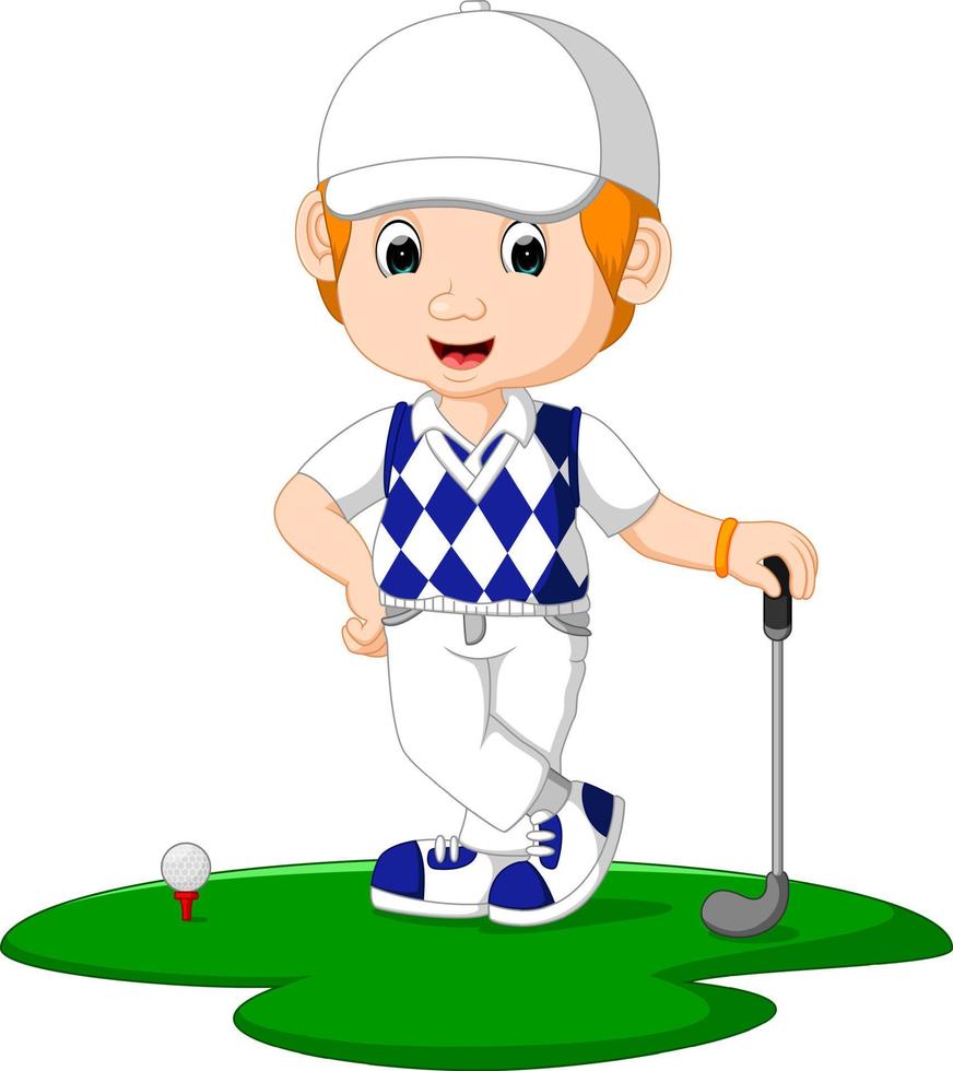 dibujos animados de hombre golfista vector