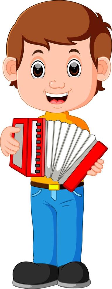 Accordion piano player vector