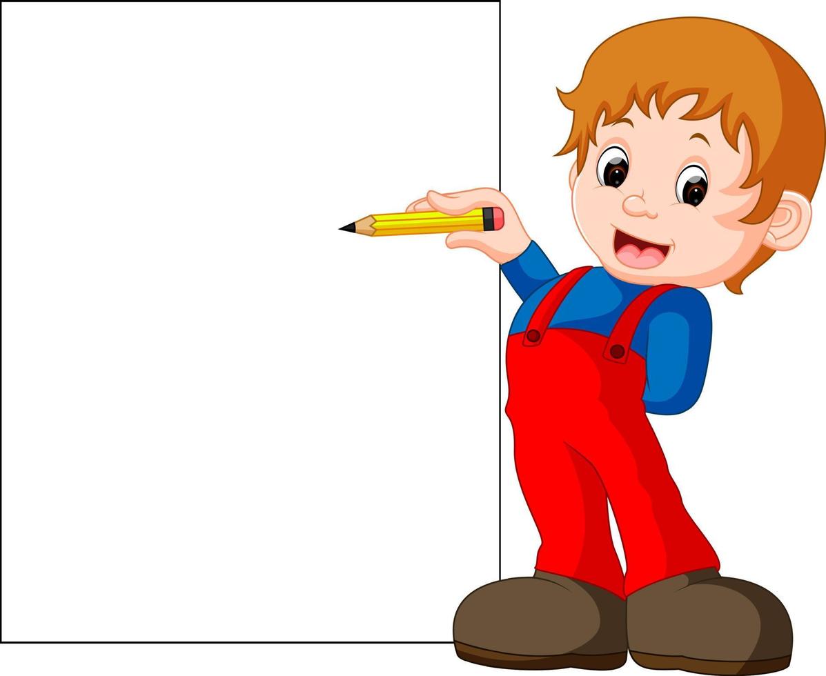 Illustration of a Kid Writing Letters vector