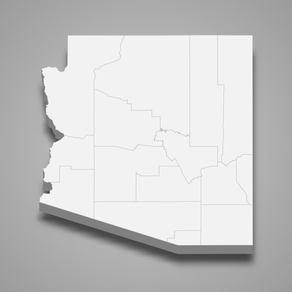 3d map state of United States vector