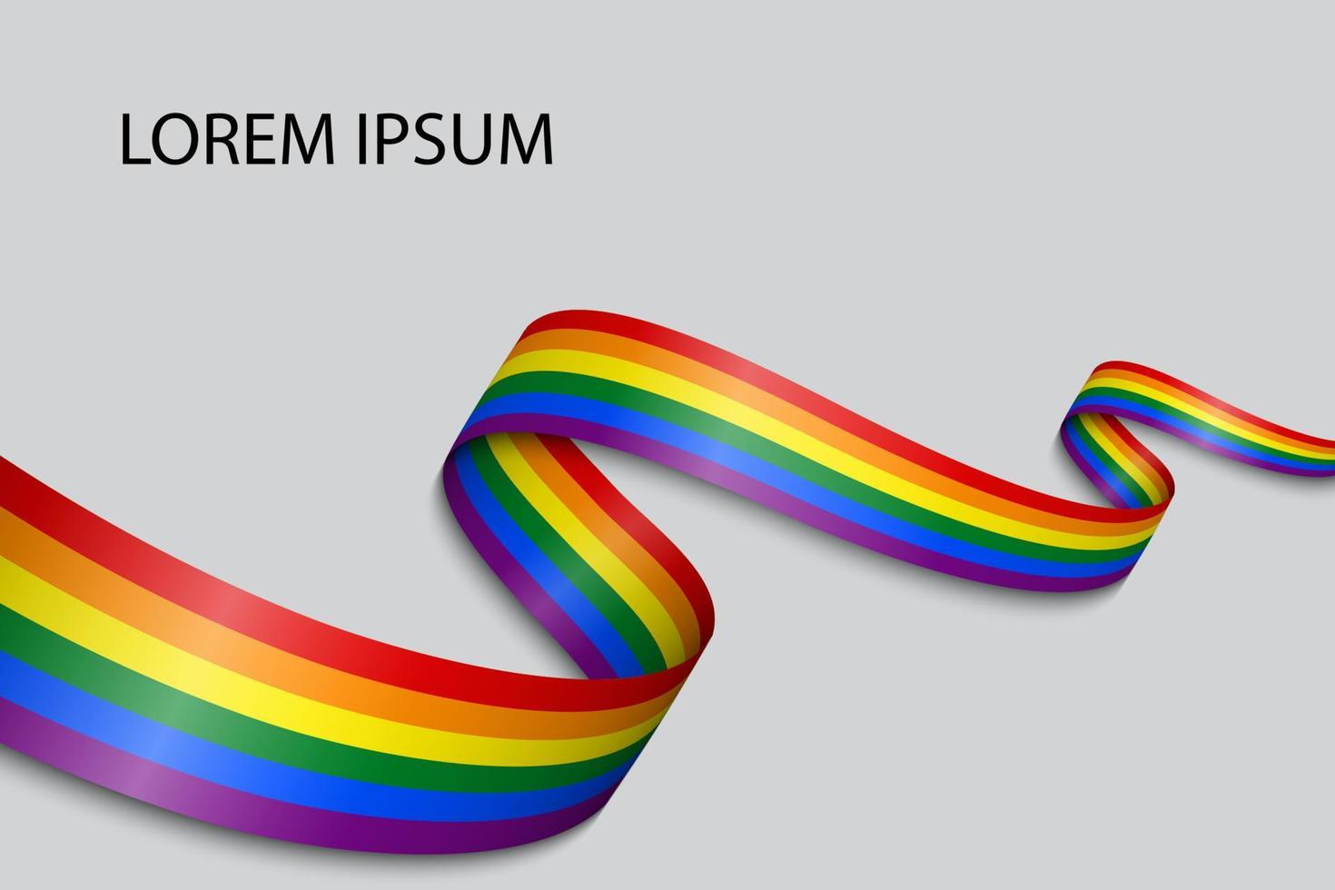 Waving ribbon or banner with flag of LGBT pride. vector