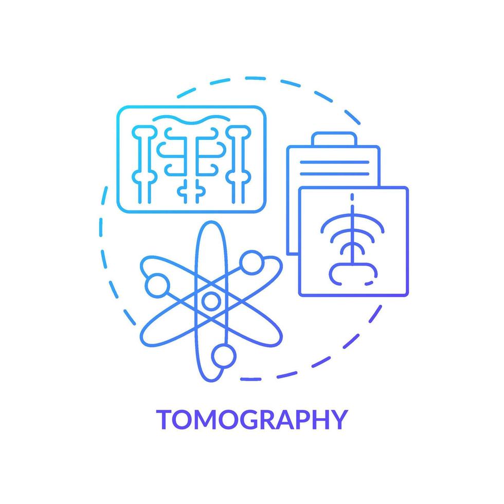 Tomography blue gradient concept icon. Modern technology of patient care. Diagnostic imaging abstract idea thin line illustration. Isolated outline drawing. vector