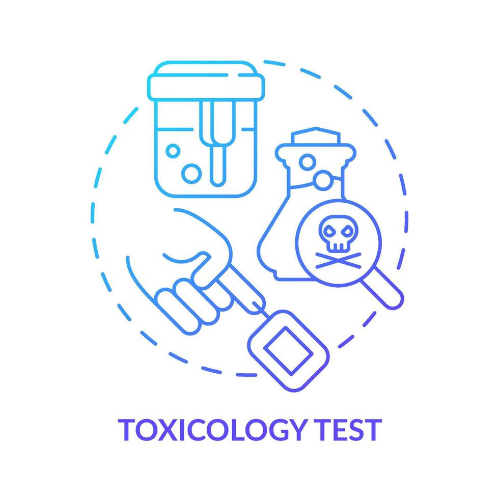 Toxicology test blue gradient concept icon. Poison material studying. Patient diagnostic service abstract idea thin line illustration. Isolated outline drawing. vector