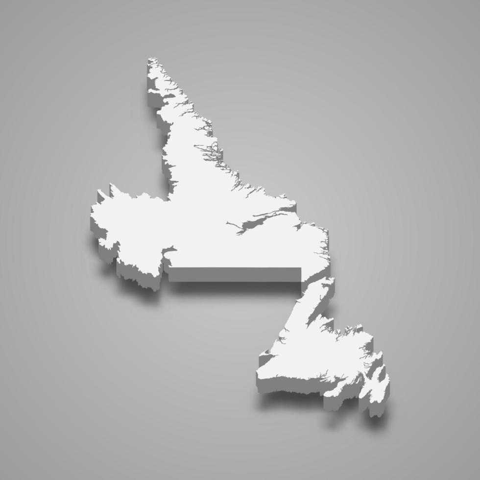 3d map province of Canada vector