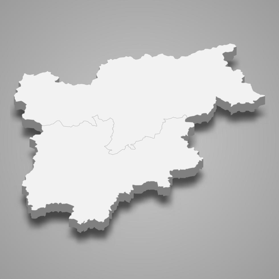 3d map region of Italy vector