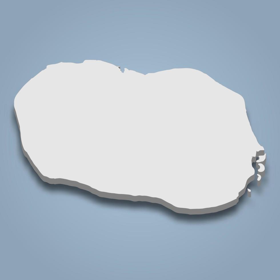 3d isometric map of Rarotonga is an island in Cook Islands vector