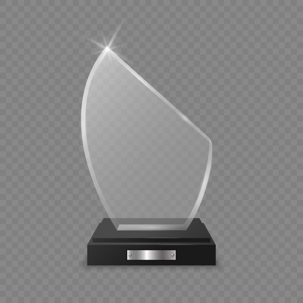 Glass trophy award vector