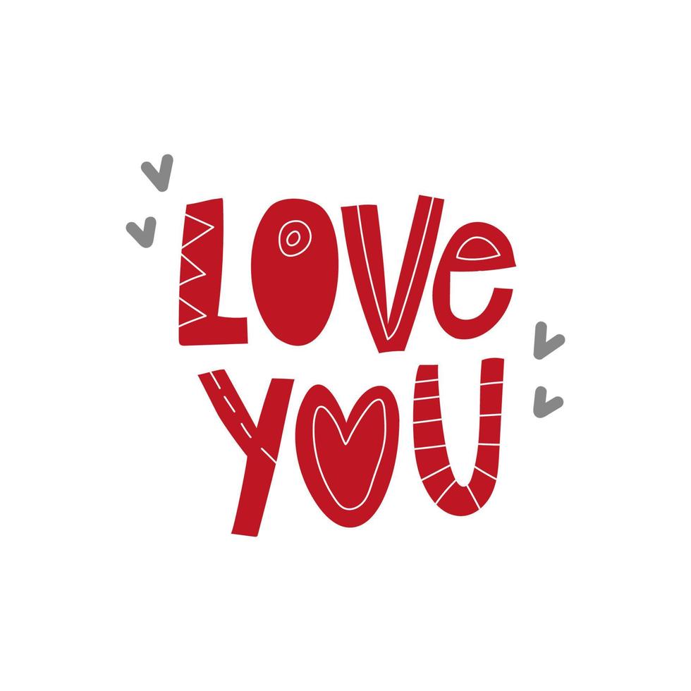 Love you romantic hand drawn lettering text with doodle drawings. 8048885  Vector Art at Vecteezy