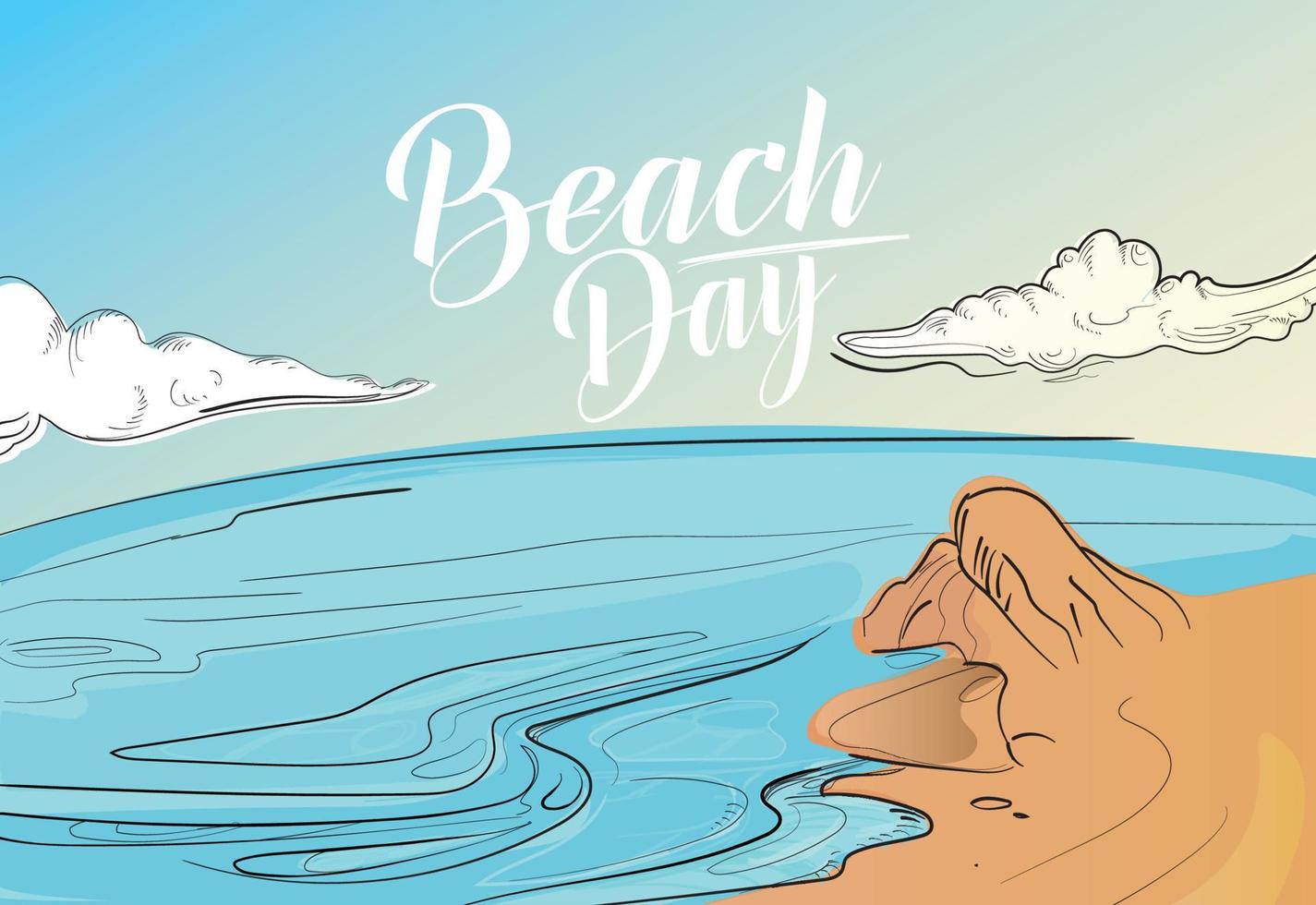 día de playa vectorial vector