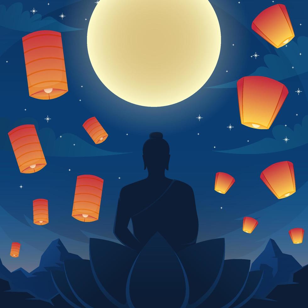 Asahna Bucha Day Background vector