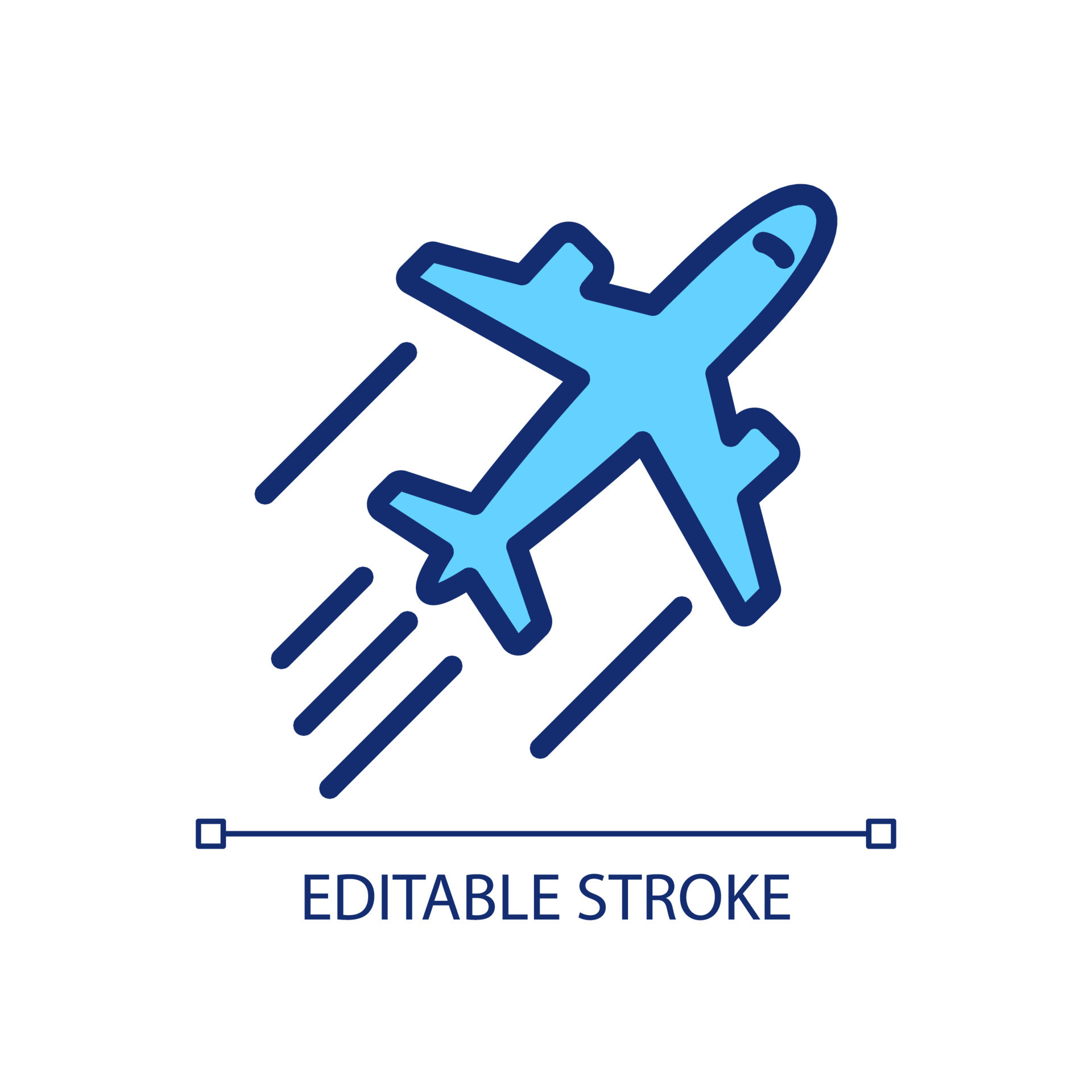 Plane pixel perfect RGB color icon Commercial flight Jet engine
