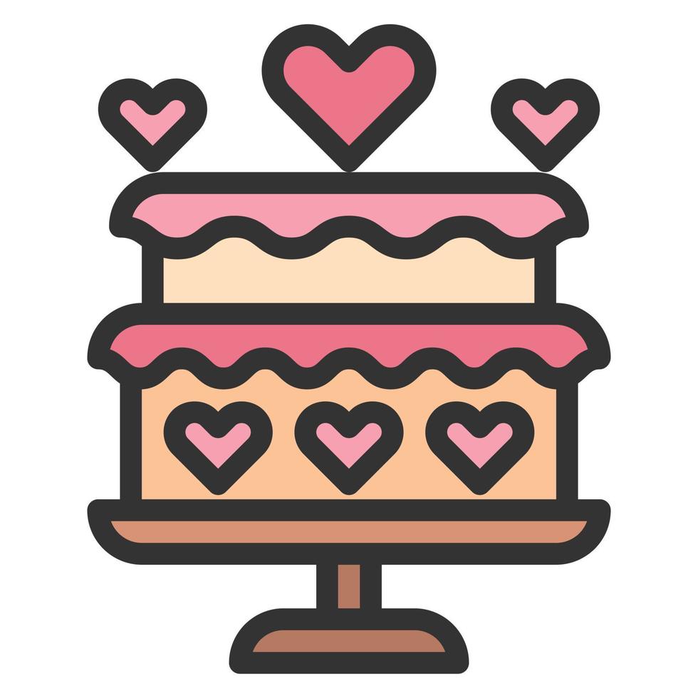 Heart Cake Love Icon Or Logo Vector Illustration