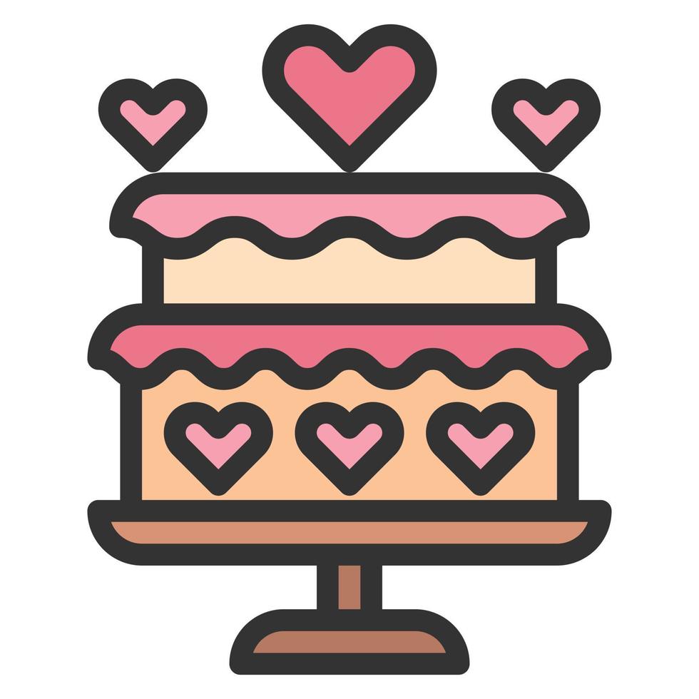 corazón pastel amor icono o logotipo vector ilustración