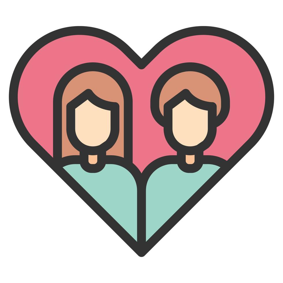 Heart Couple Love Icon Or Logo Vector Illustration 8049115 Vector Art ...