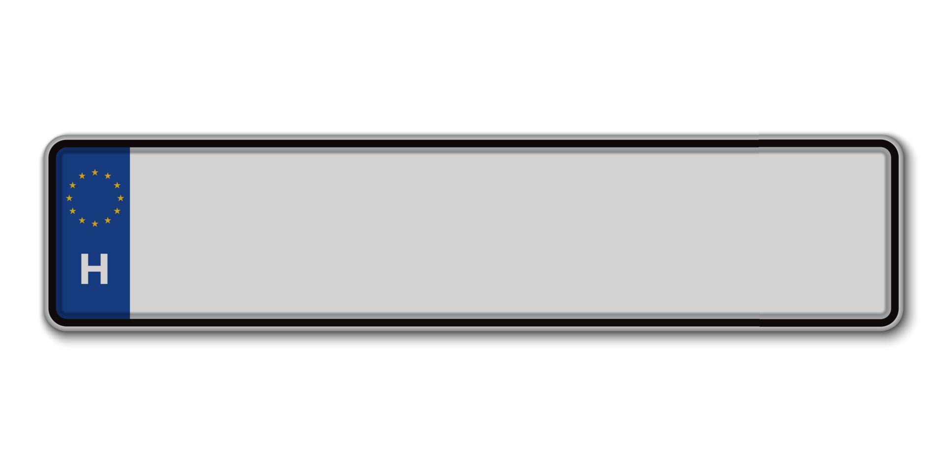 Car number plate vector