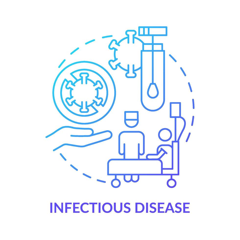 icono de concepto de gradiente azul de enfermedad infecciosa. prestación de asistencia sanitaria. servicio de centro médico idea abstracta ilustración de línea delgada. dibujo de contorno aislado. vector