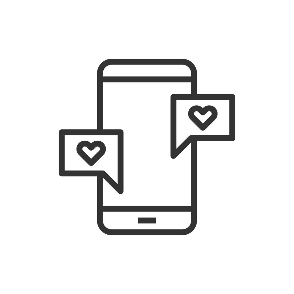 Dating App icon line vector illustration