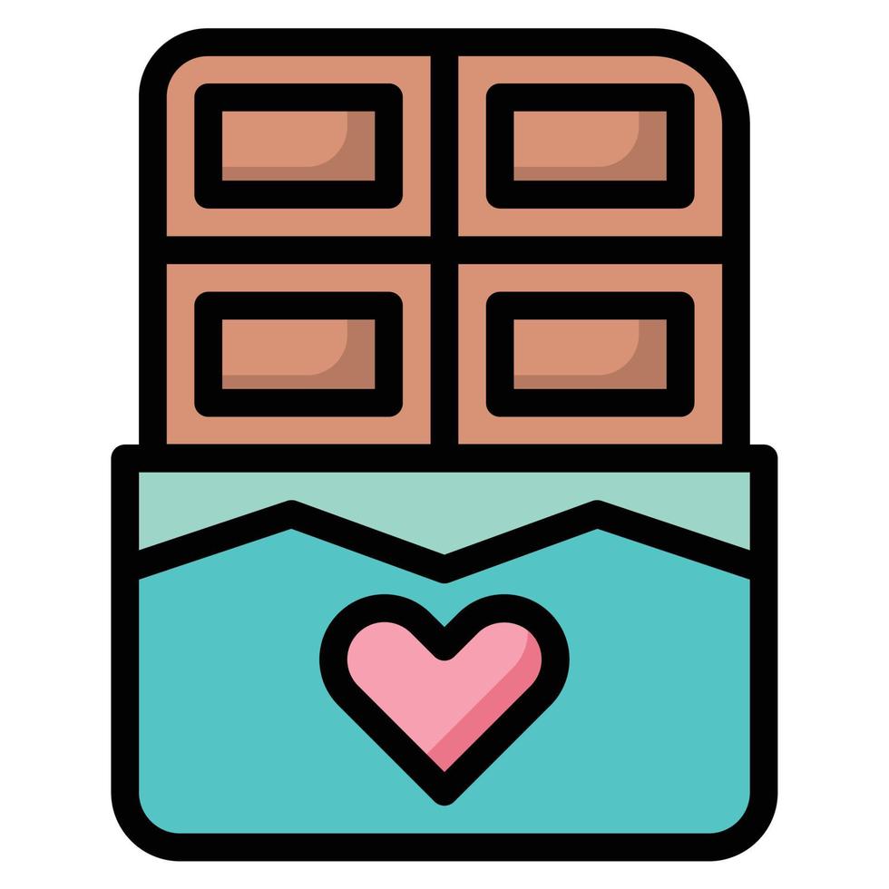 Chocolate icon line color vector illustration