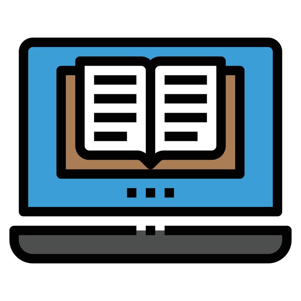 Education Study Online Icon Vector ,