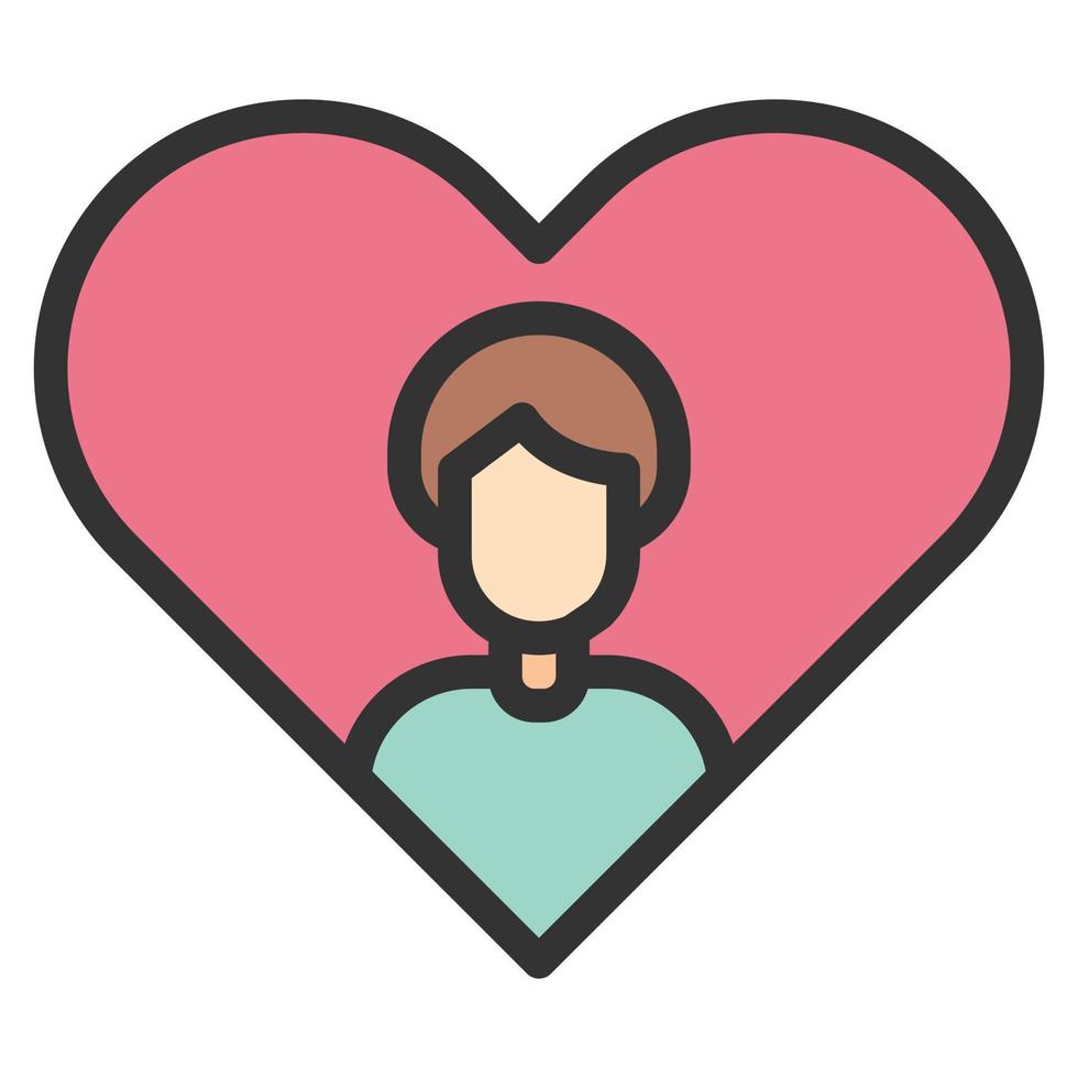 Heart Man Love Icon Or Logo Vector Illustration