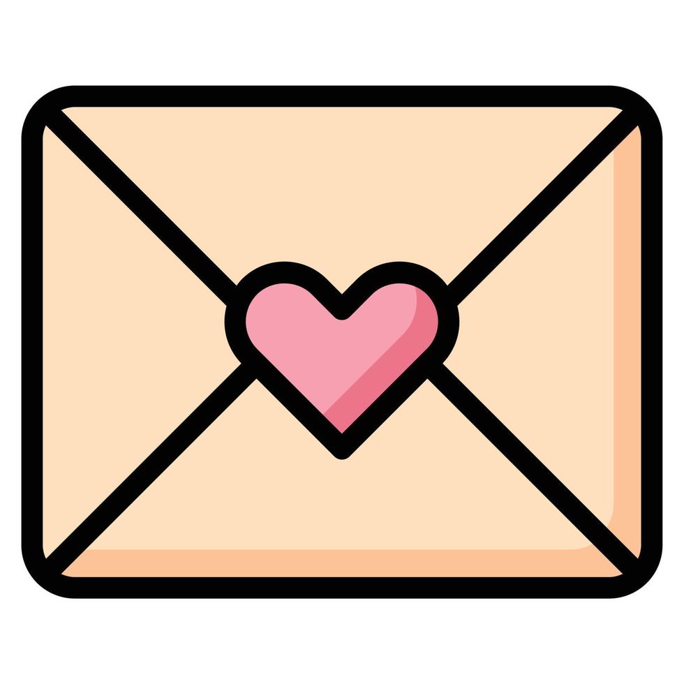Message icon line color vector illustration