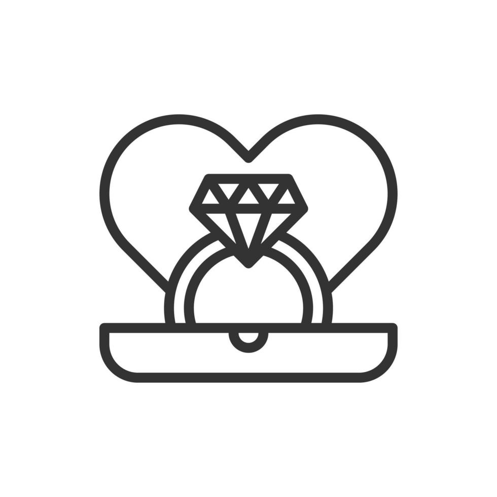 corazón, boda, amor, icono, o, logotipo, vector, ilustración vector