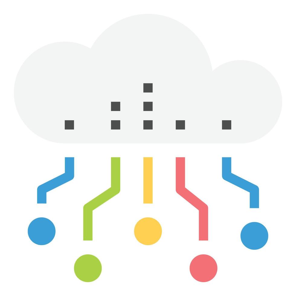 Cloud Data Technology Services Database Download Icon Vector, Network vector