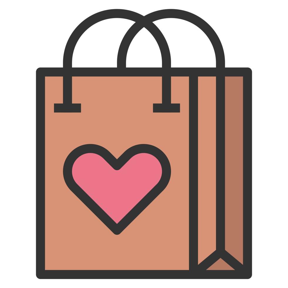 corazón compras amor icono o logotipo vector ilustración