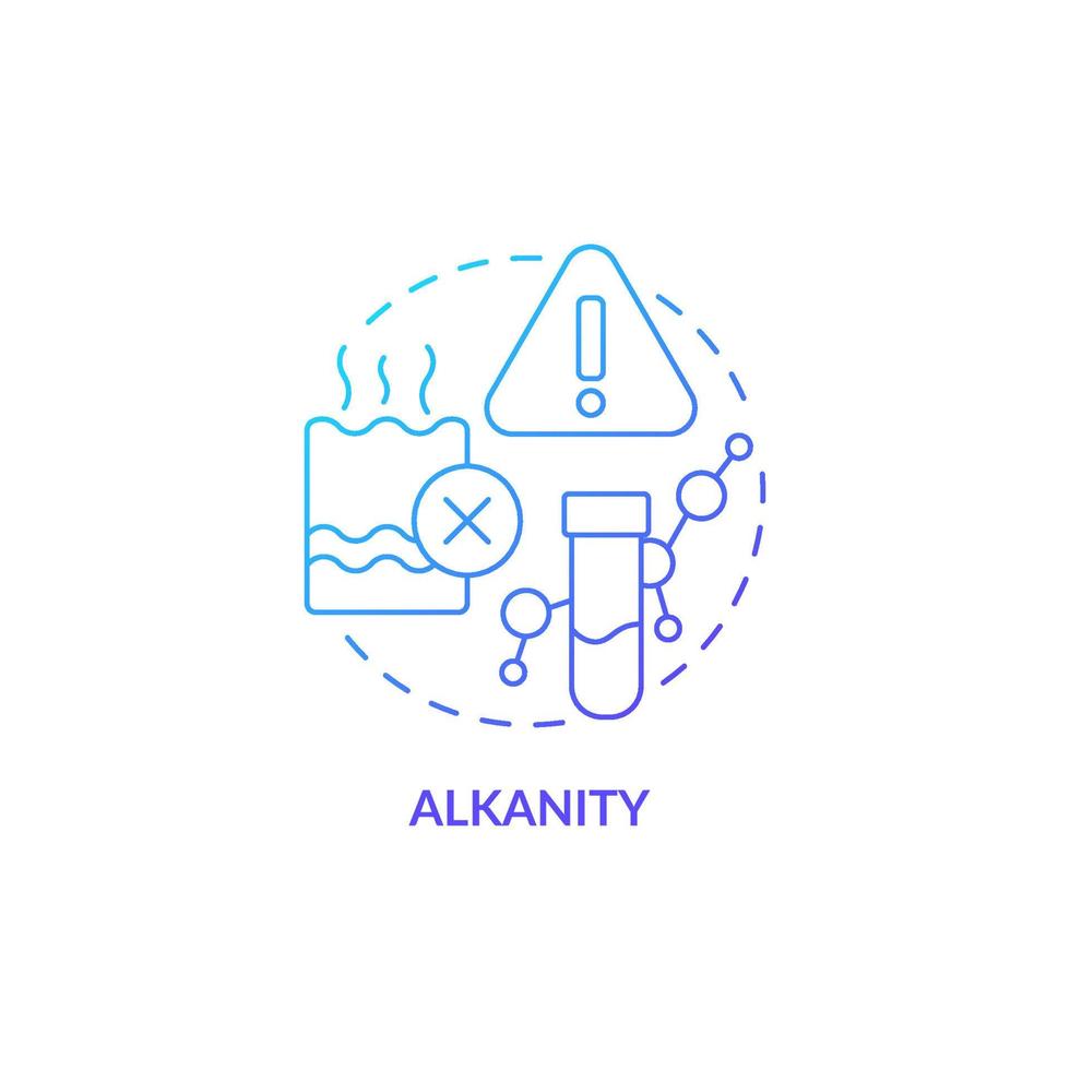 Alkalinity blue gradient concept icon. Water quality indicator abstract idea thin line illustration. Dangerous acid concentration measurement. Isolated outline drawing. vector