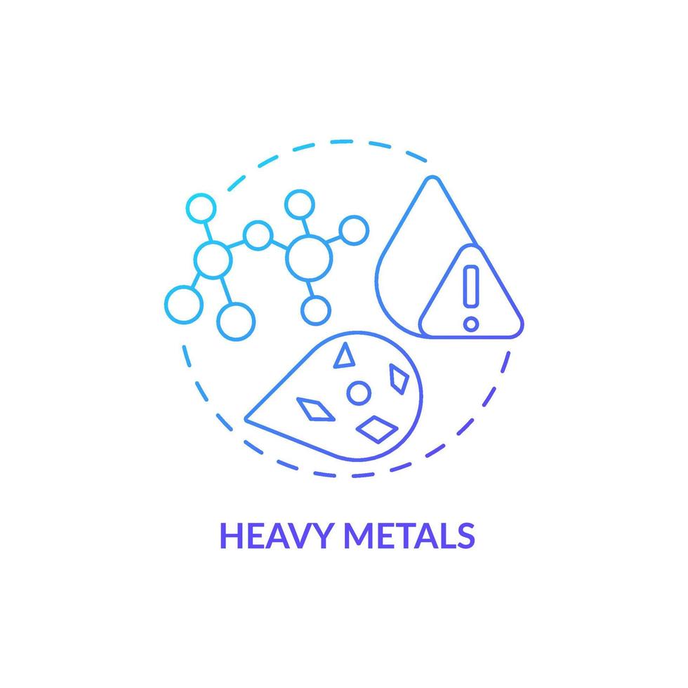 Heavy metals blue gradient concept icon. Water quality indicator abstract idea thin line illustration. Consume high levels of toxic elements. Isolated outline drawing. vector