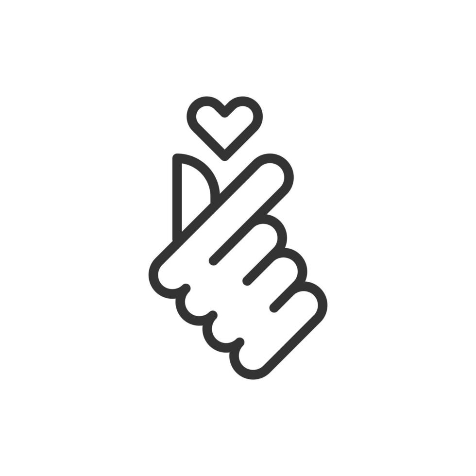 mini corazón mano amor icono o logotipo vector ilustración