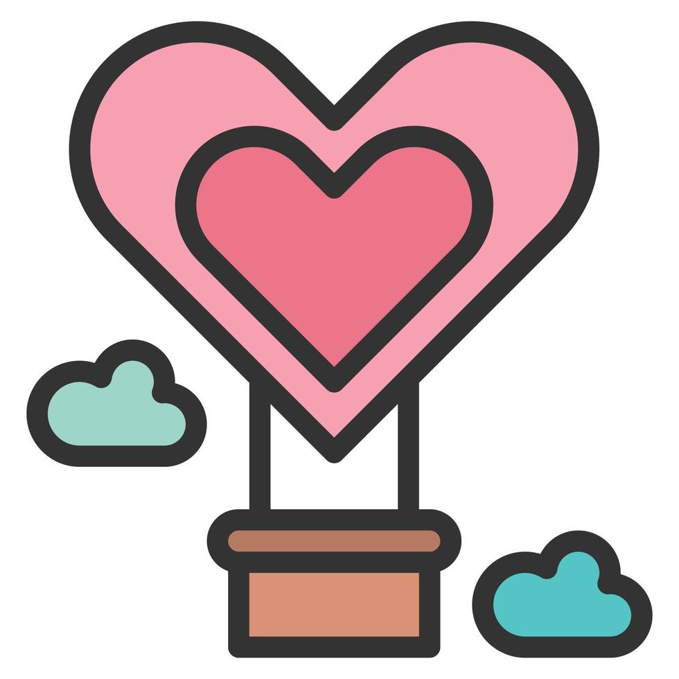 globos de corazón amor icono o logotipo ilustración vectorial vector