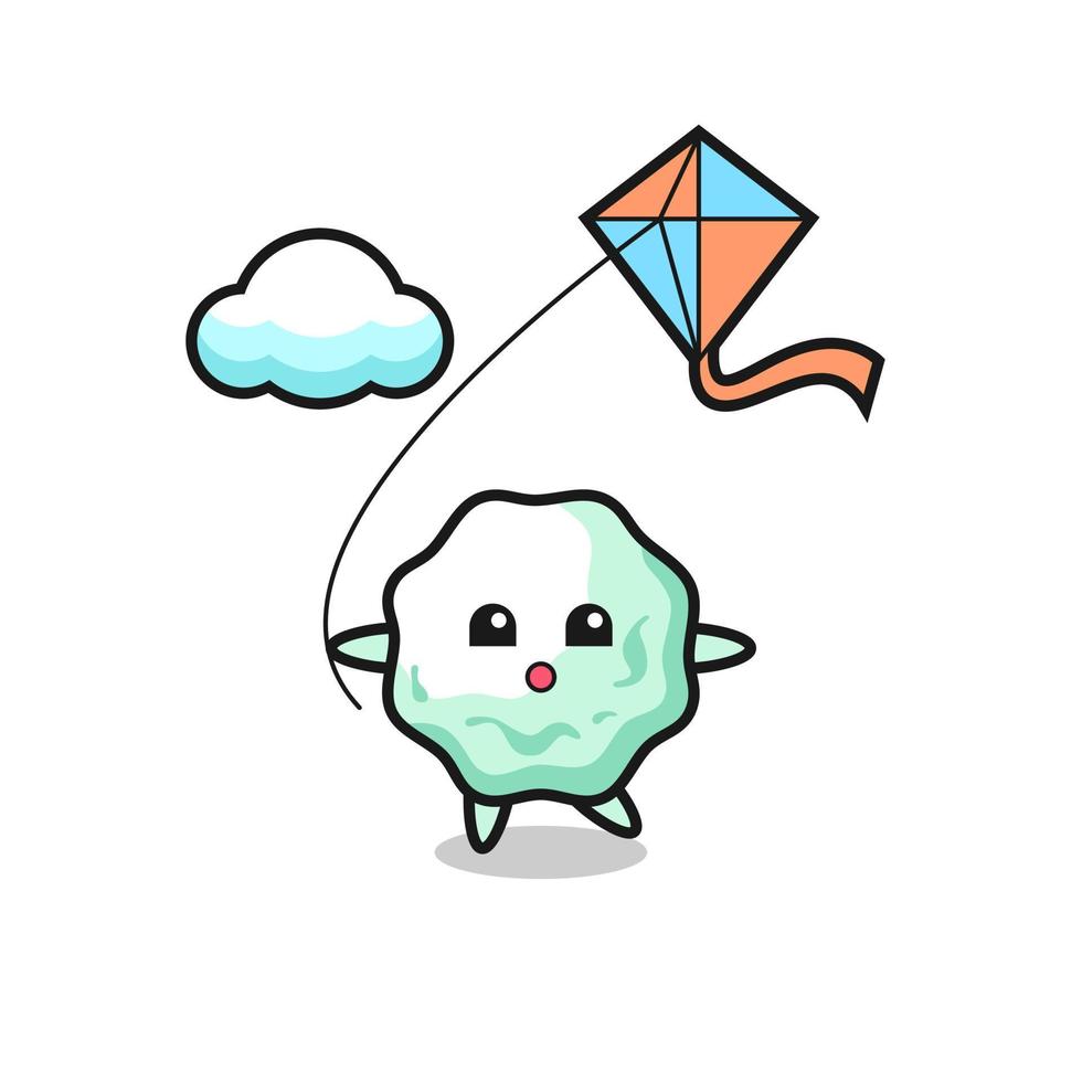 chewing gum mascot illustration is playing kite vector