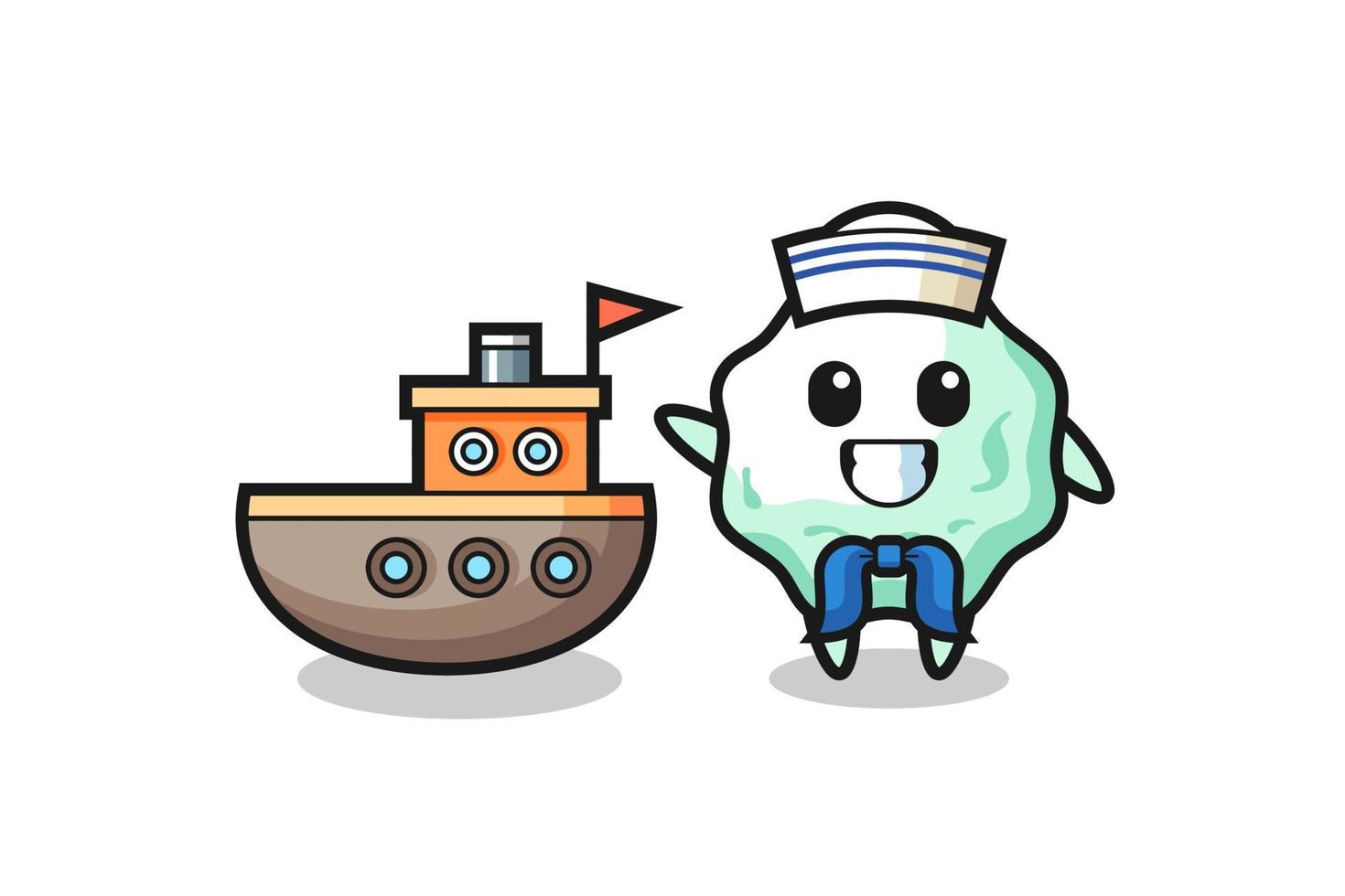 Character mascot of chewing gum as a sailor man vector