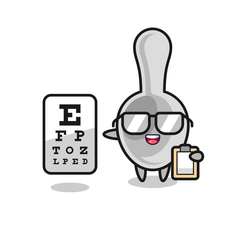 Illustration of spoon mascot as an ophthalmology vector