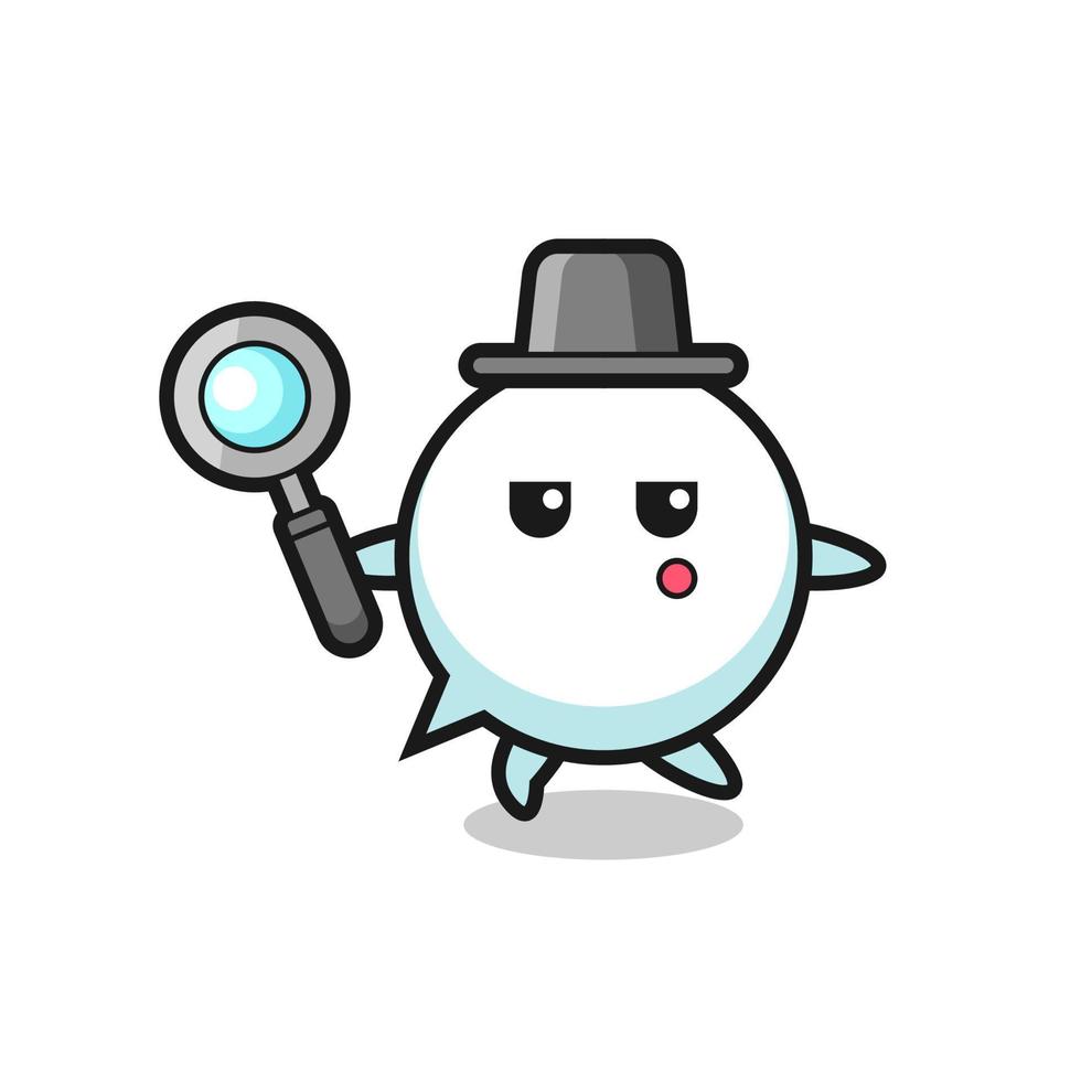 speech bubble cartoon character searching with a magnifying glass vector