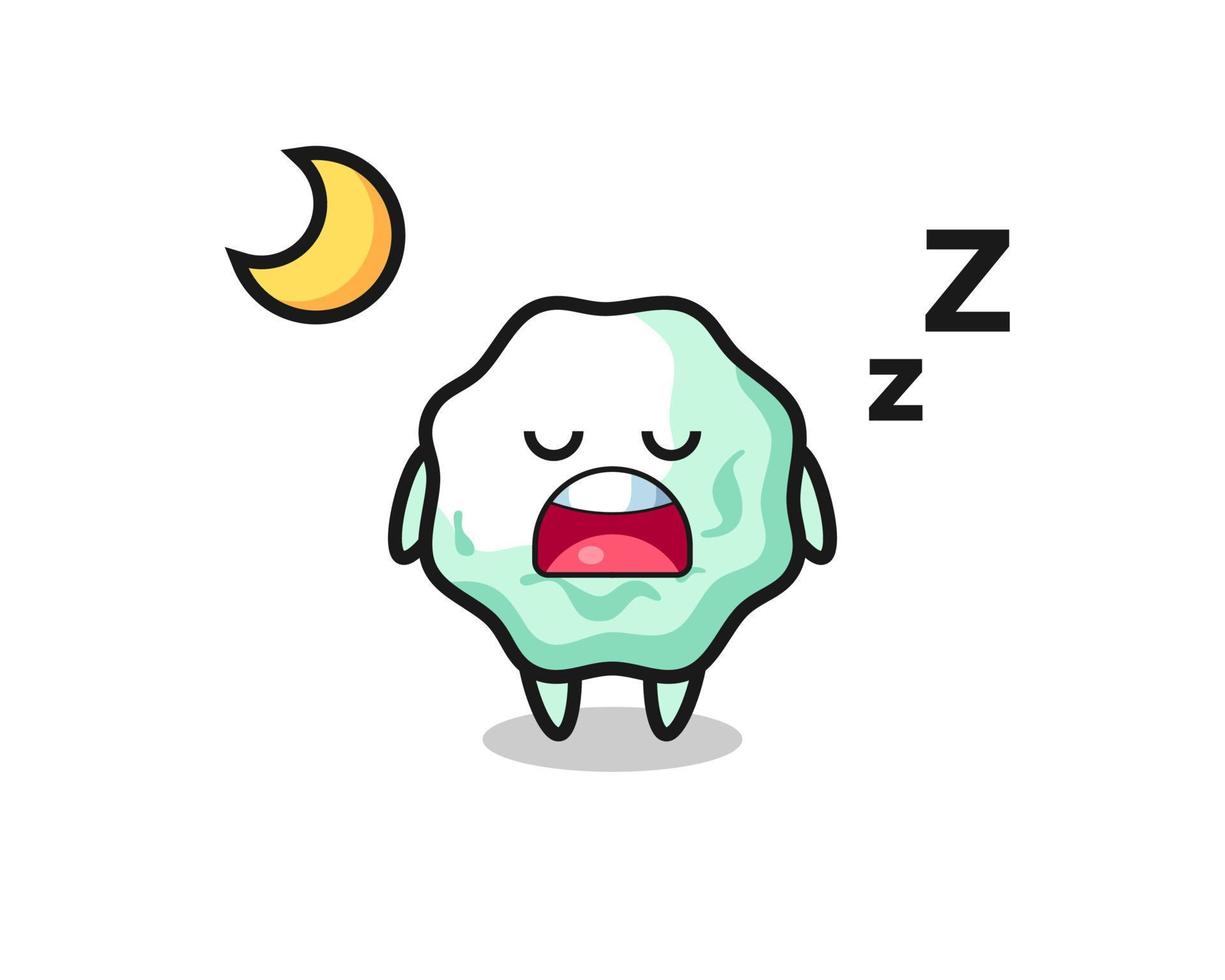 chewing gum character illustration sleeping at night vector
