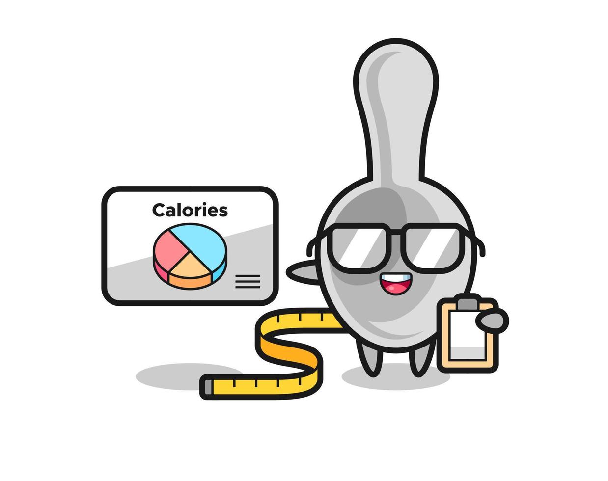 Illustration of spoon mascot as a dietitian vector