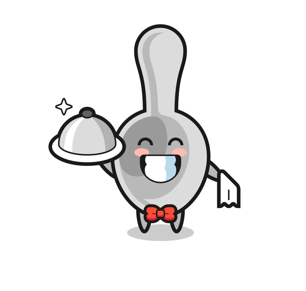 Character mascot of spoon as a waiters vector