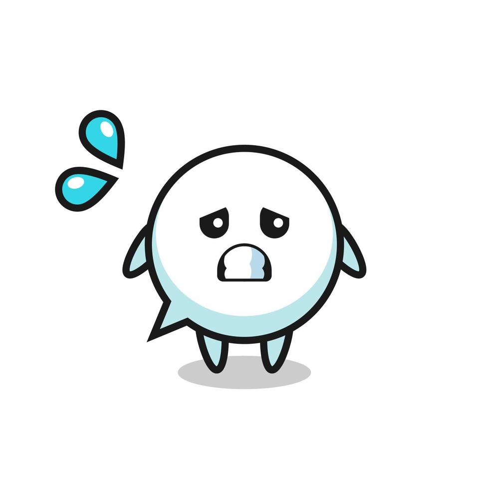 speech bubble mascot character with afraid gesture vector