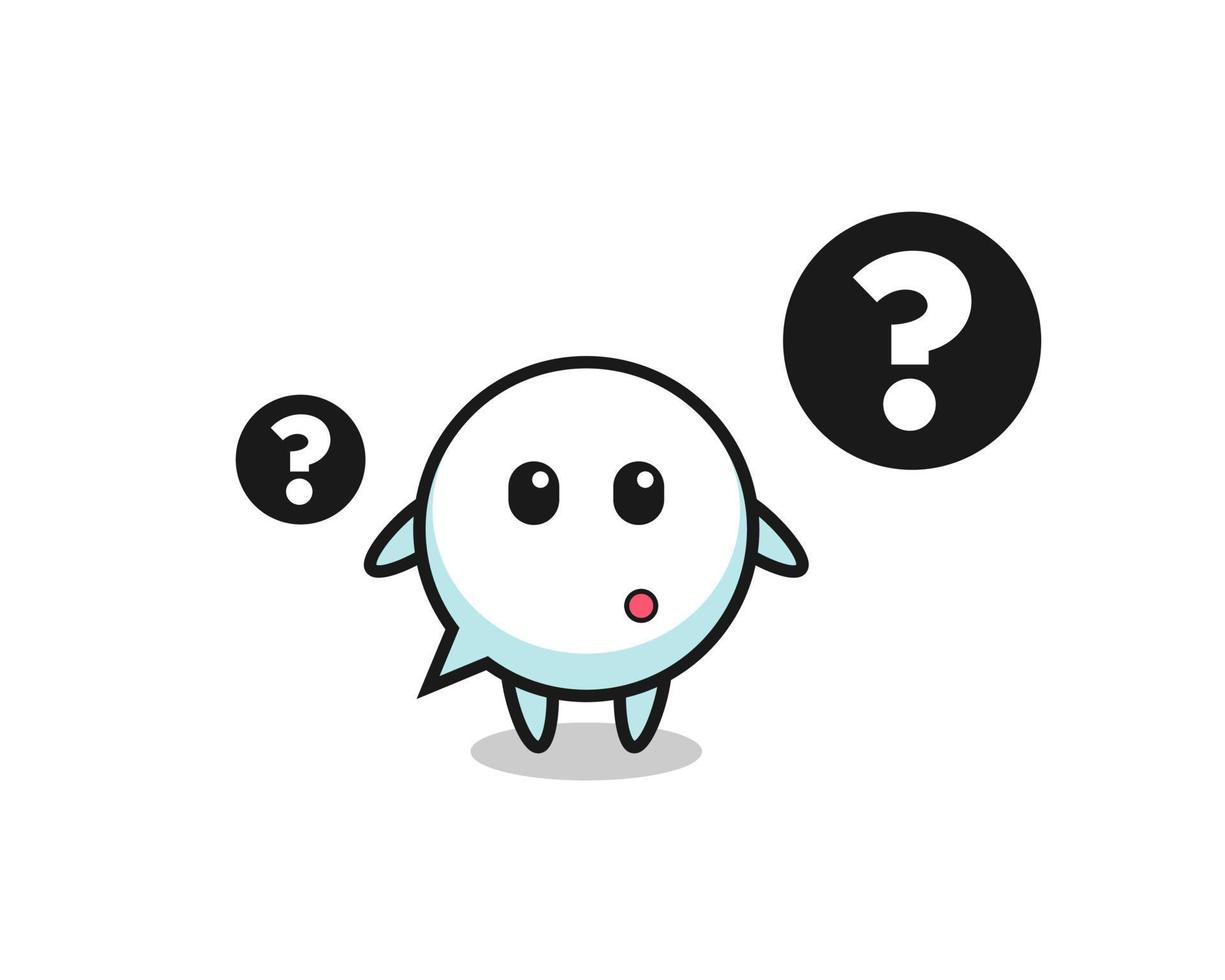 Cartoon Illustration of speech bubble with the question mark vector