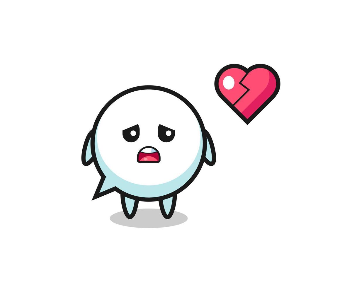 speech bubble cartoon illustration is broken heart vector