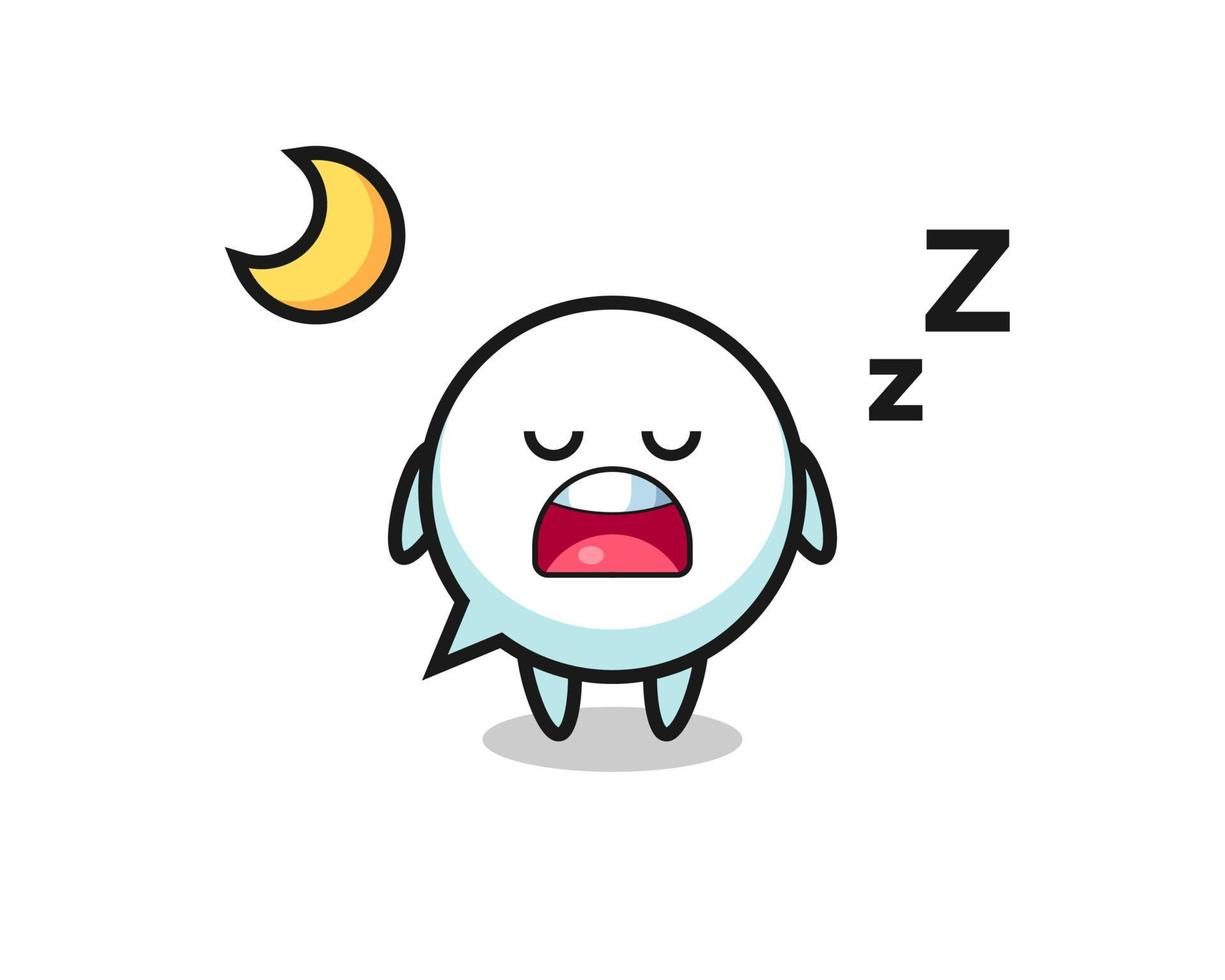 speech bubble character illustration sleeping at night vector