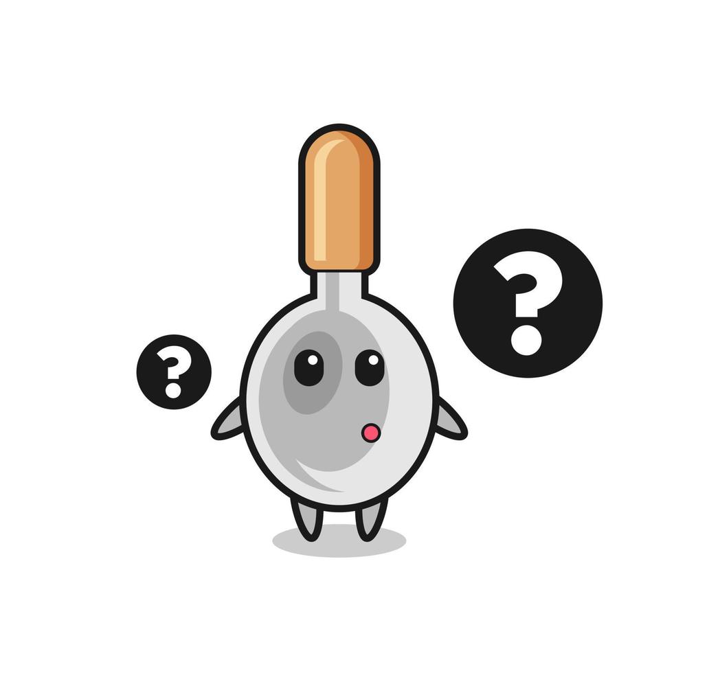 Cartoon Illustration of cooking spoon with the question mark vector