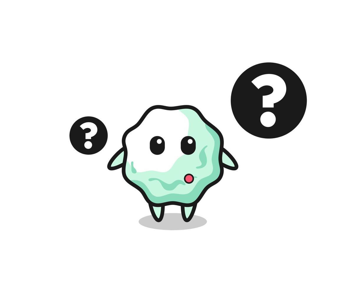 Cartoon Illustration of chewing gum with the question mark vector