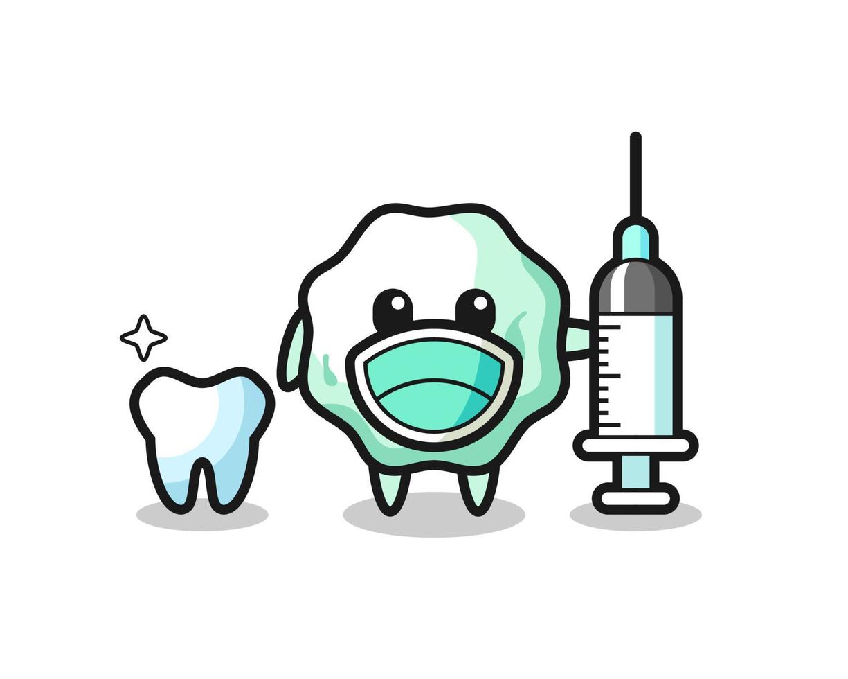 Mascot character of chewing gum as a dentist vector