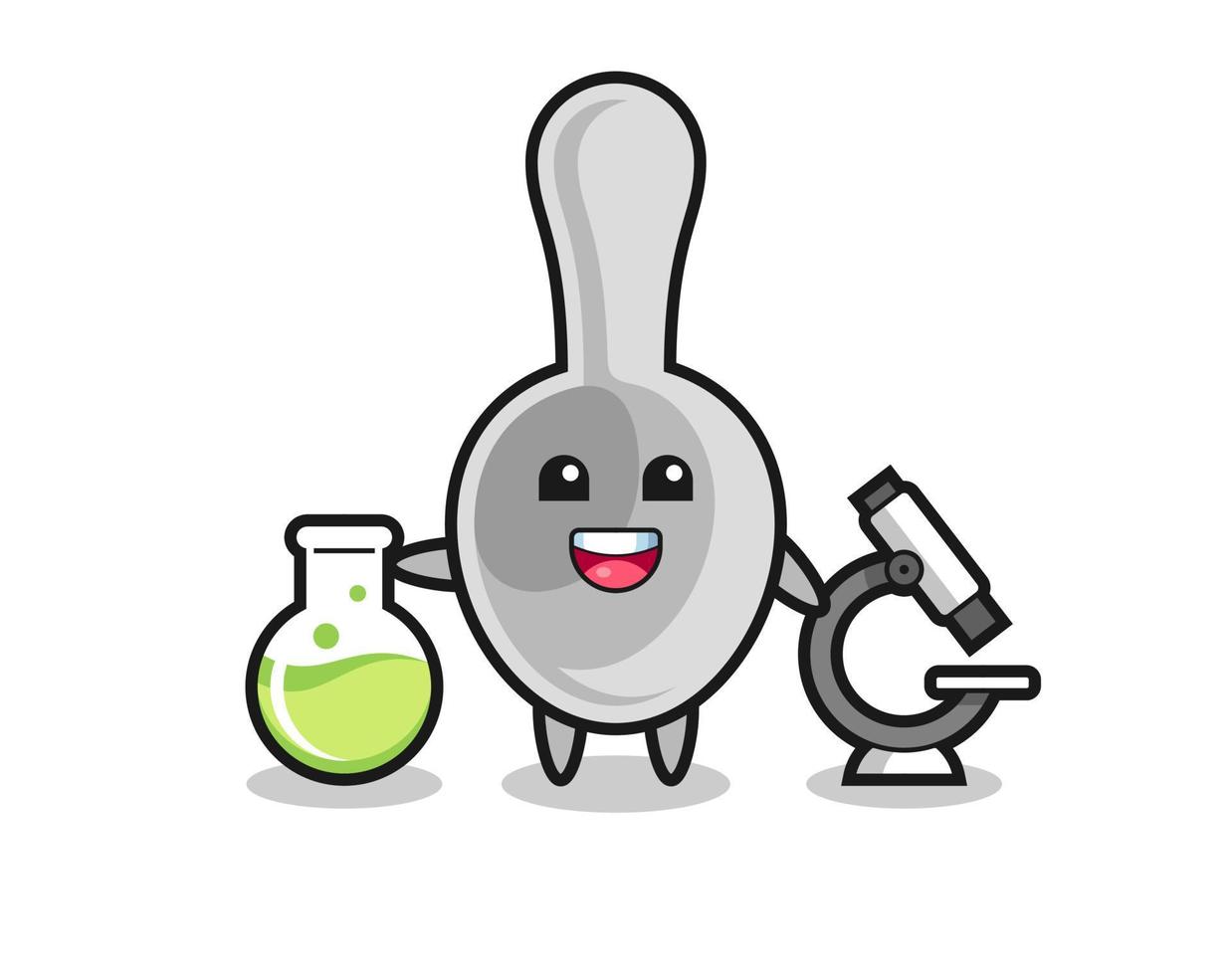 Mascot character of spoon as a scientist vector