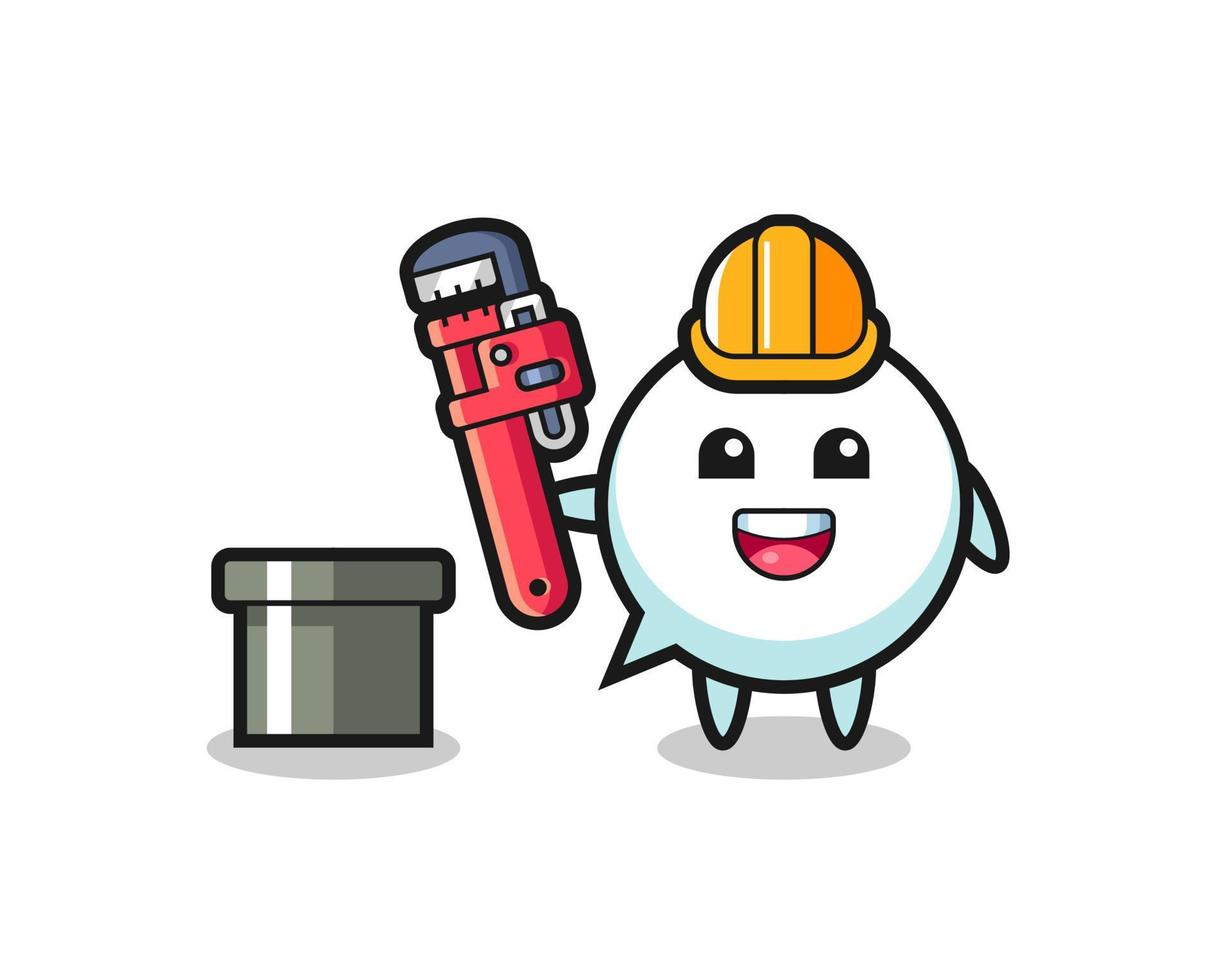 Character Illustration of speech bubble as a plumber vector