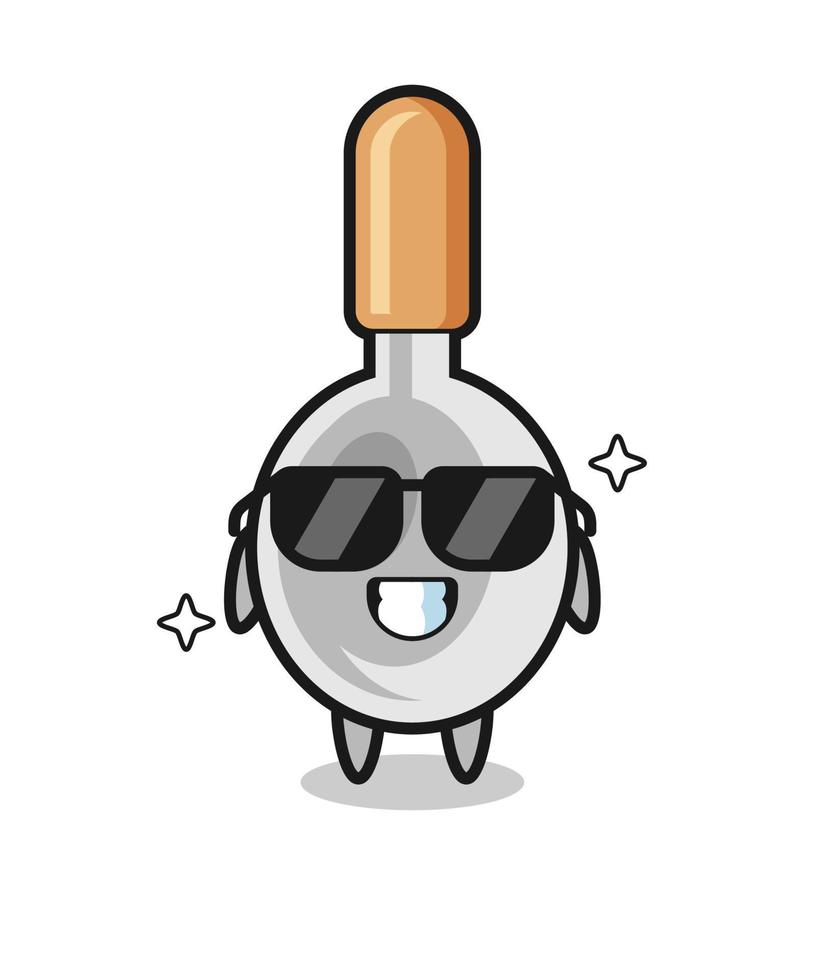 Cartoon mascot of cooking spoon with cool gesture vector